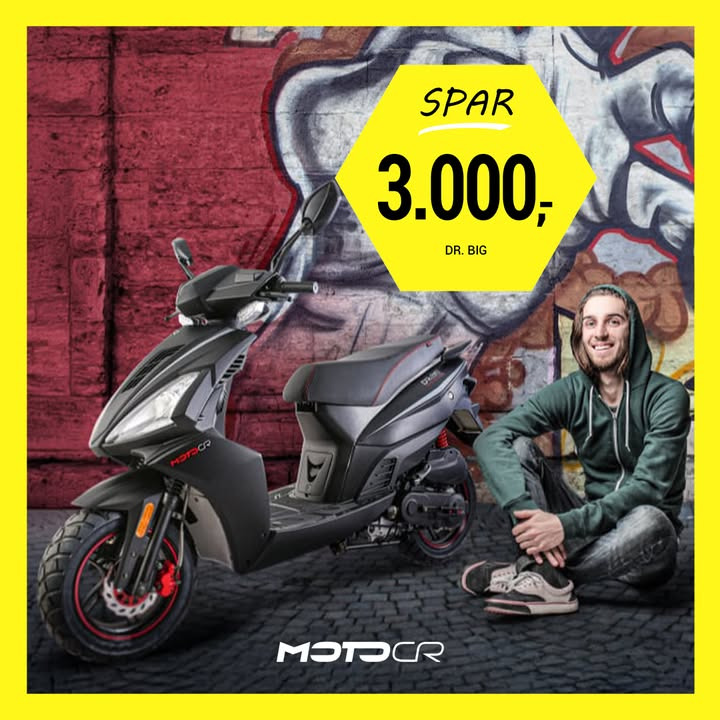MIDTSJÆLLANDS KNALLERTSERVICE annoncerer tilbud på MOTOCR DR. Big scooter