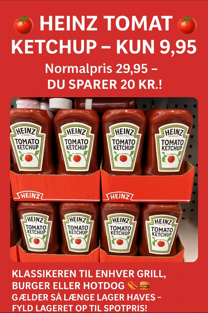 Heinz ketchup til spotpris hos MENY Hobro