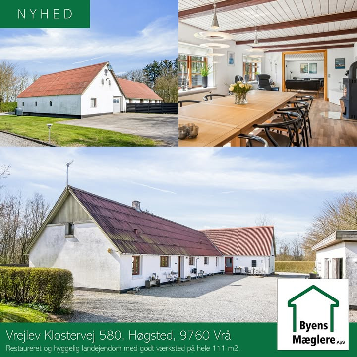 Byens Mæglere ApS, Hjørring tilbyder drømmebolig med eget værksted til salg