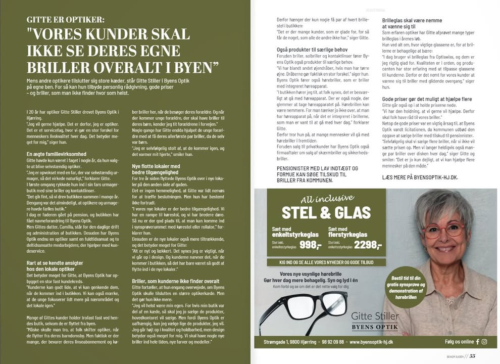 Byens optik tilbyder gratis synsprøve eller linsekontrol