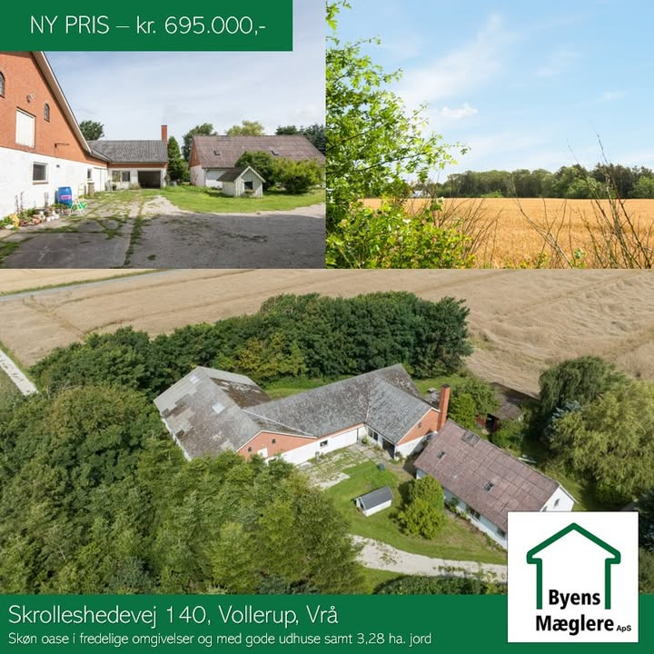 Byens Mæglere ApS, Hjørring nedsætter prisen på ejendom ved Vrå