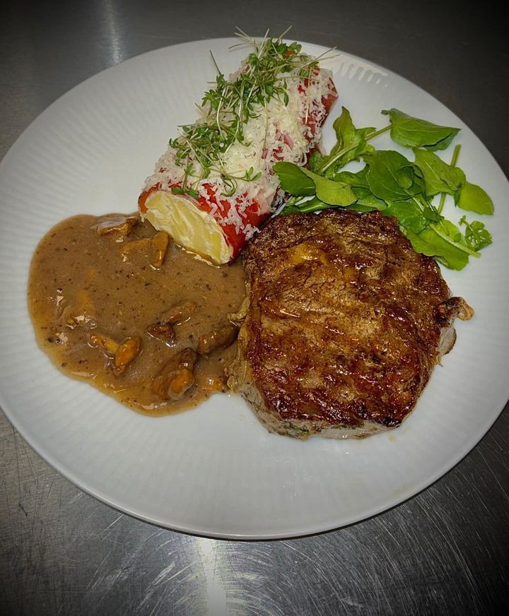 Tilbud på ribeye-menu til to hos Min Købmand Øster Bjerregrav