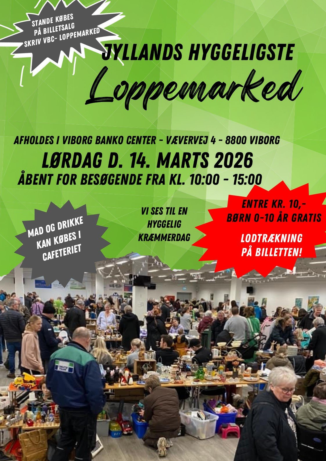 Indendørs loppemarked i Viborg Banko Center