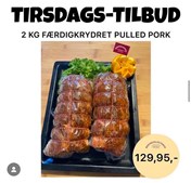 Beringsslagteren ApS lancerer tirsdagstilbud: 2 kg hjemmelavet pulled pork for 129,95 kr.