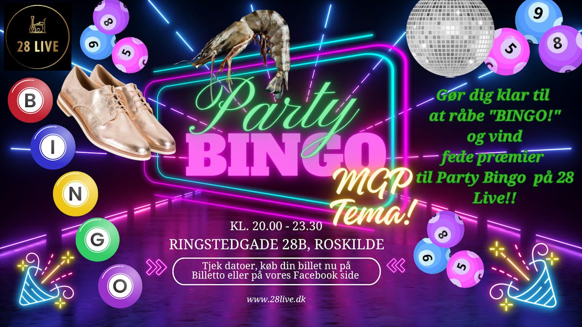 Party Bingo på 28 Live: Melodi Grand Prix tema