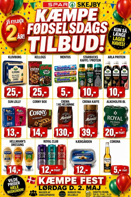 Spar Skejby fejrer 2 års fødselsdag med vilde tilbud og festligheder