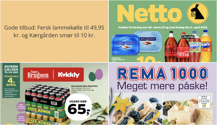 Gode tilbud: Fersk lammekølle til 49,95 kr. og Kærgården smør til 10 kr.