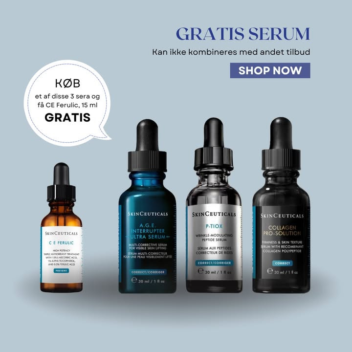 Top Clinic v/Else Møller Larsen tilbyder gratis CE Ferulic ved køb af udvalgte produkter