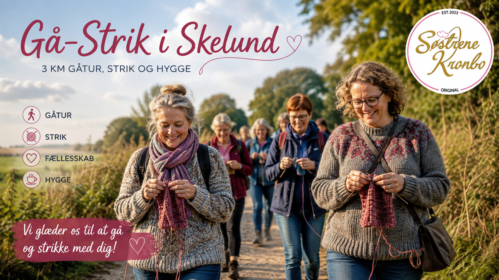 Gå-strik i Skelund: En kreativ gåtur med fællesskab og hygge