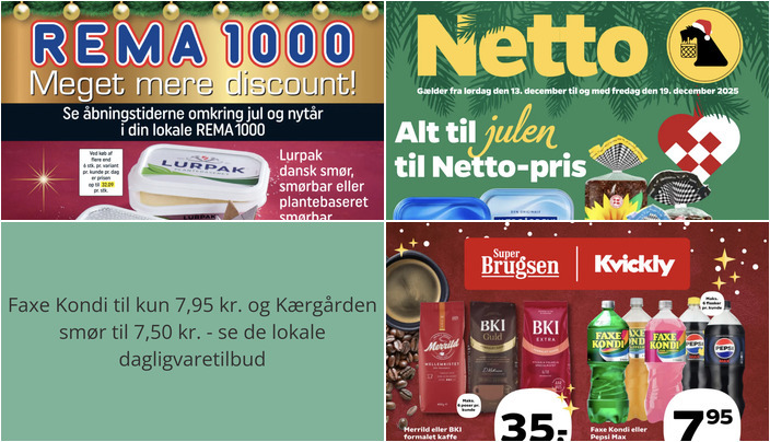 Faxe Kondi til kun 7,95 kr. og Kærgården smør til 7,50 kr. - se de lokale dagligvaretilbud