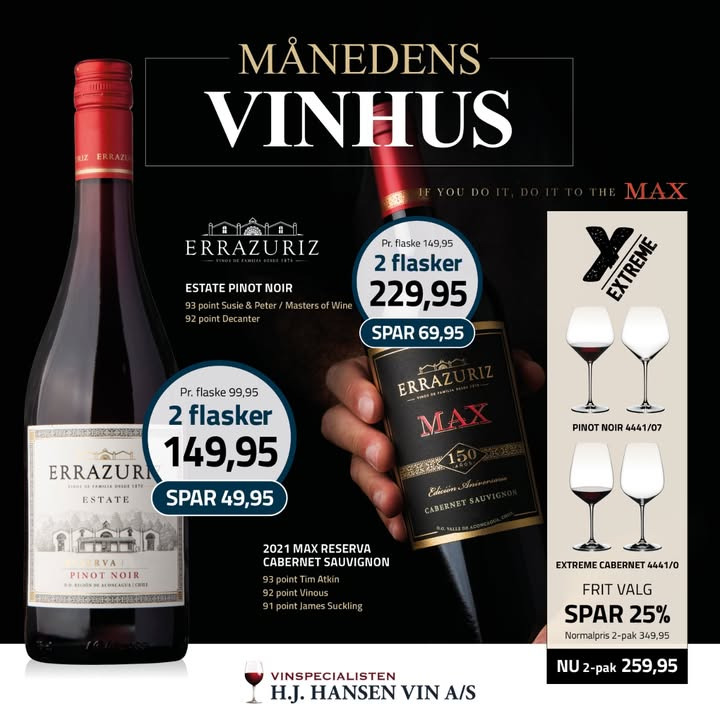 Pedersborg Vin præsenterer månedens vinhus: Errazuriz med chilenske vine i verdensklasse