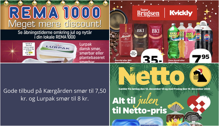Gode tilbud på Kærgården smør til 7,50 kr. og Lurpak smør til 8 kr.