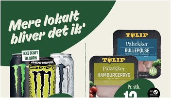 Monster energidrik til kun 10 kr. og lækker indbagt laks til 12 kr. hos Min Købmand