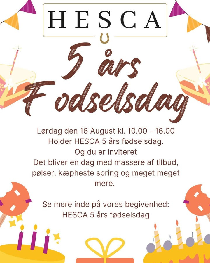 HESCA inviterer til stor 5-års fødselsdagsfest med festligheder og gode tilbud
