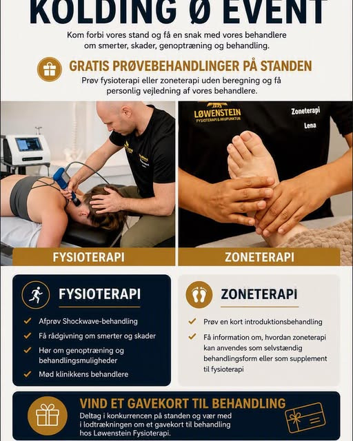 Løwenstein Fysioterapi tilbyder gratis prøvebehandling på Kolding Ø event 5. sept.