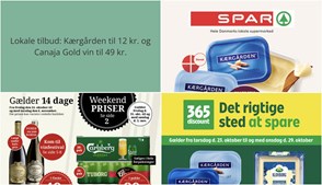 Lokale tilbud: Kærgården til 12 kr. og Canaja Gold vin til 49 kr.