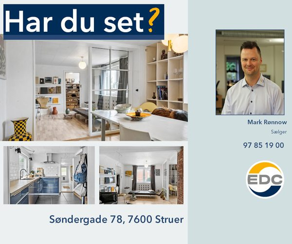 Dagens bolig fra EDC Ejendomsgruppen Struer: Søndergade 78 med garage og moderniseringer til 545.000 kr.