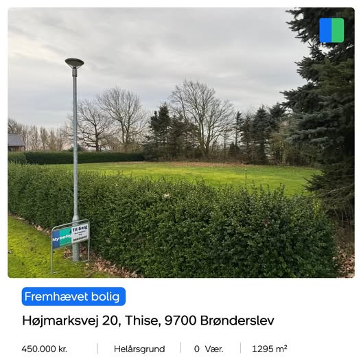 Nybolig Brønderslev & Vrå tilbyder attraktiv byggegrund i Thise til salg