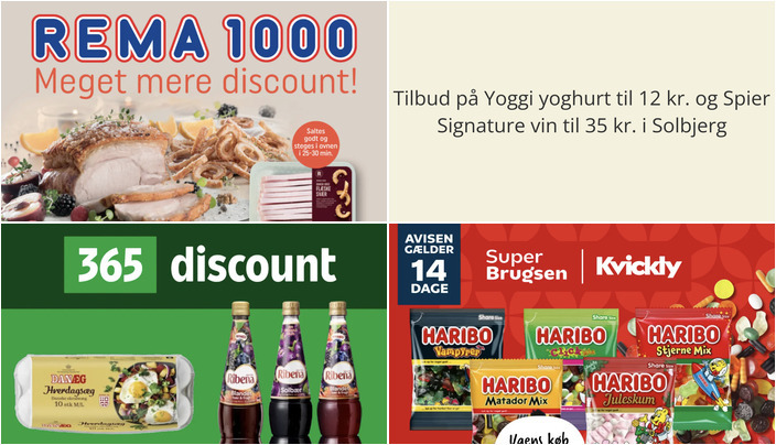 Tilbud på Yoggi yoghurt til 12 kr. og Spier Signature vin til 35 kr. i Solbjerg