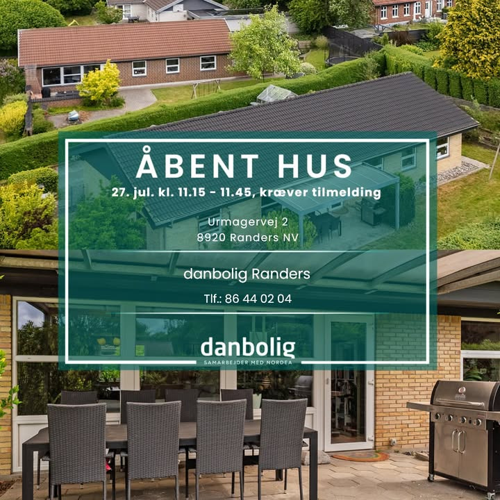 Danbolig Randers inviterer til åbent hus i velholdt etplansvilla på Urmagervej
