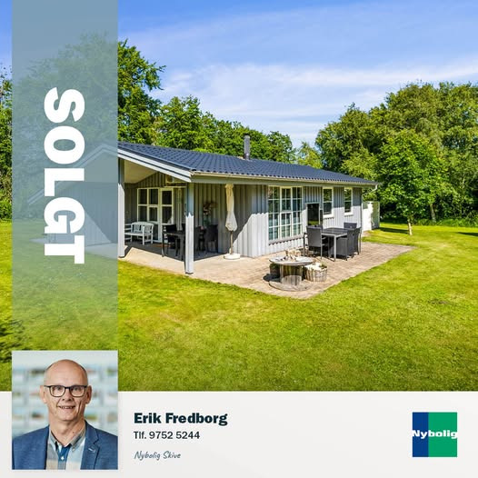 Nybolig Skive I/S annoncerer salg af fritidshus på Fjordvej i Spøttrup