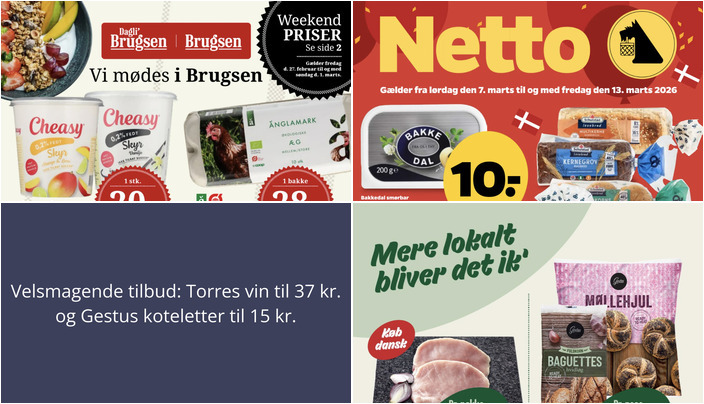 Velsmagende tilbud: Torres vin til 37 kr. og Gestus koteletter til 15 kr.