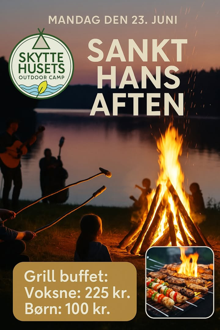 Sankt Hans aften på Skyttehusets Camping med grill, musik og båltale