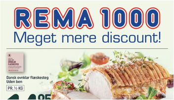 Dansk ovnklar flæskesteg til 14,95 kr. og Cheasy skyr til kun 5 kr. hos Rema 1000