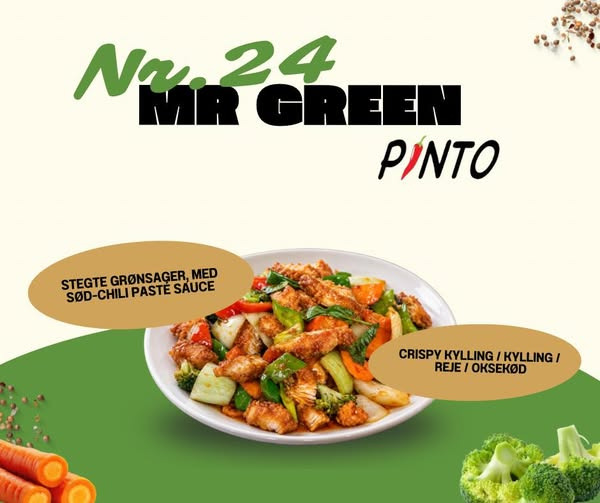 Pinto Thai Take Away fremhæver nr. 24 Mr Green med sprøde grøntsager og sød-chili