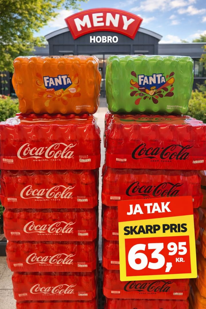 Meny Hobro lancerer ja tak-event med skarp pris på Coca Cola og Fanta pakker