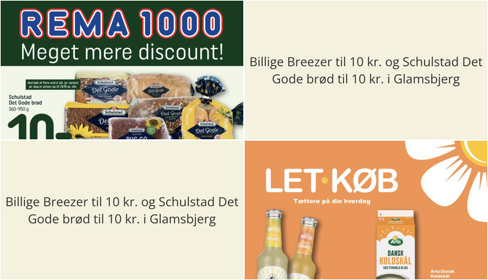 Billige Breezer til 10 kr. og Schulstad Det Gode brød til 10 kr. i Glamsbjerg