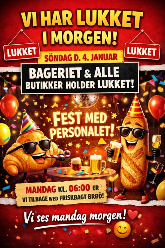 Løgstørvejens Bageri lukker midlertidigt søndag for at fejre personale