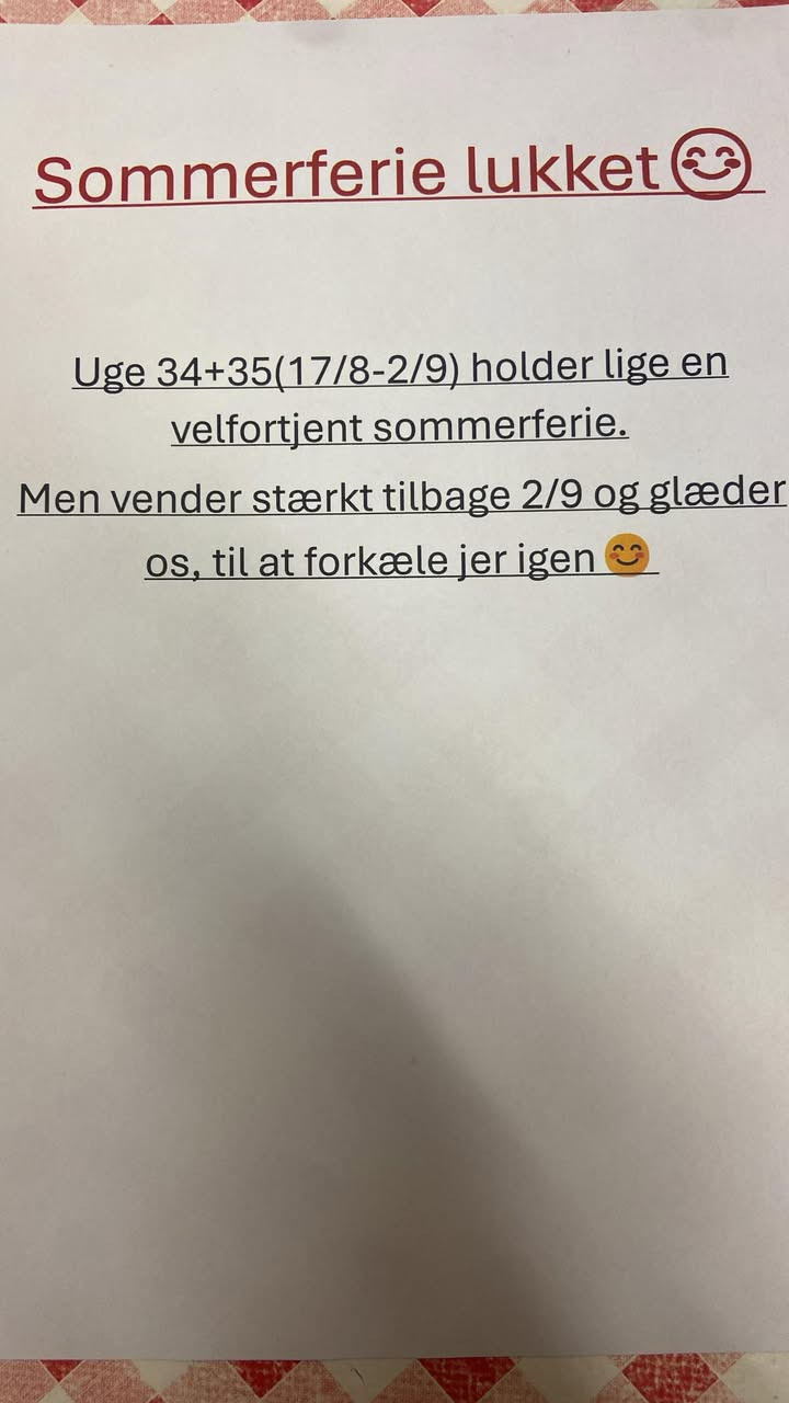 Elling Slagterforretning v/Louise le Fevre Sjøberg Karlsen holder sommerferiepause i uge 34 og 35
