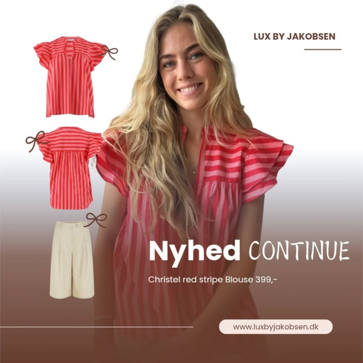 Lux By Jakobsen præsenterer farverig Christel Red Stripe Blouse til sommergarderoben