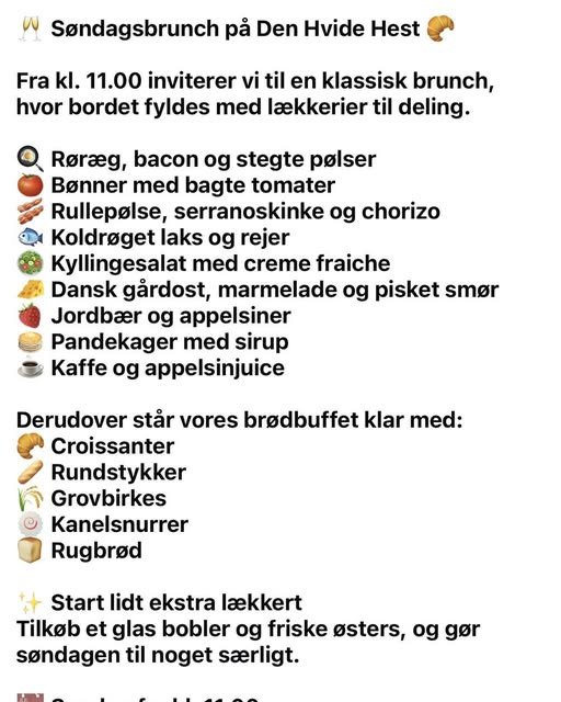 Den Hvide Hest Kolding melder fuldt hus til brunch i dag