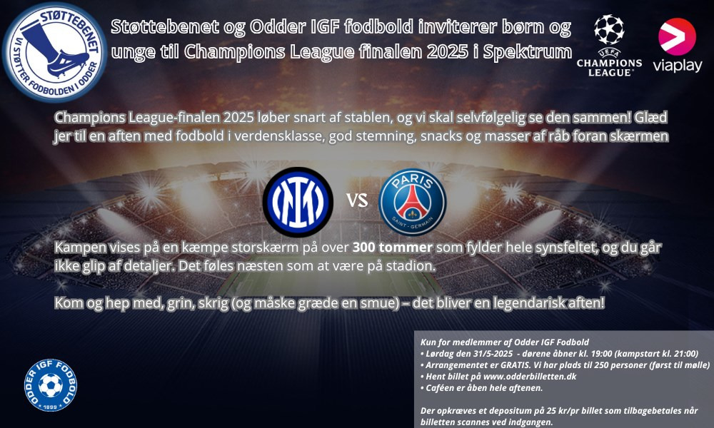 Champions League finale på storskærm i Odder