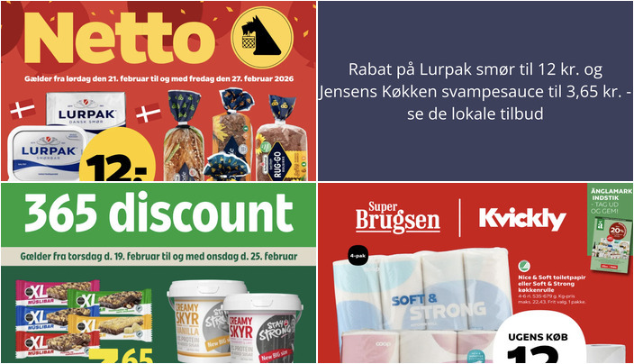 Rabat på Lurpak smør til 12 kr. og Jensens Køkken svampesauce til 3,65 kr. - se de lokale tilbud
