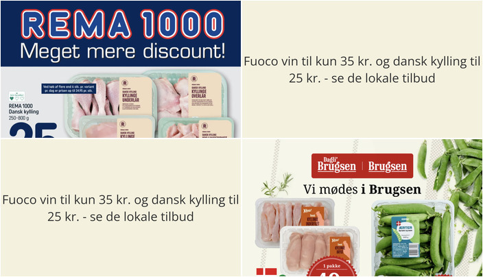 Fuoco vin til kun 35 kr. og dansk kylling til 25 kr. - se de lokale tilbud