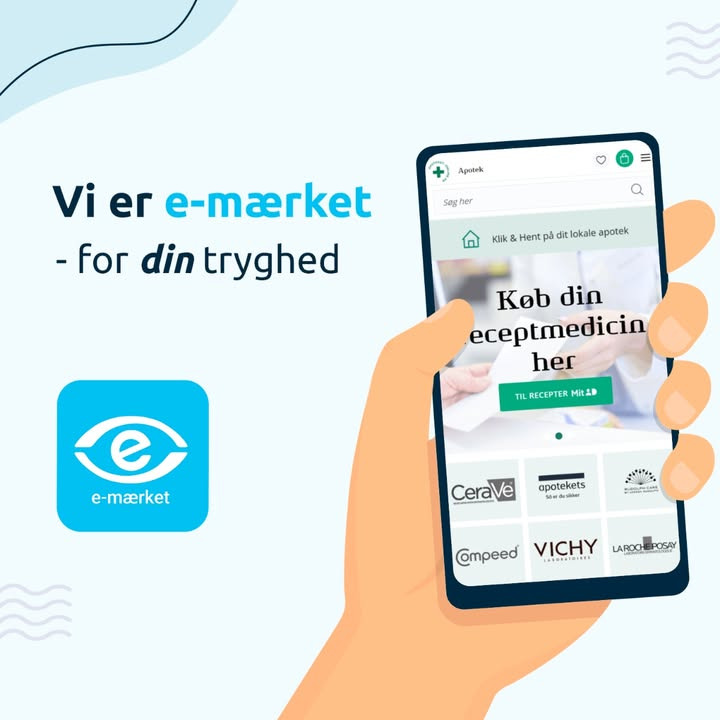 Vejlby Apotek informerer om e-mærkets arbejde for sikker nethandel