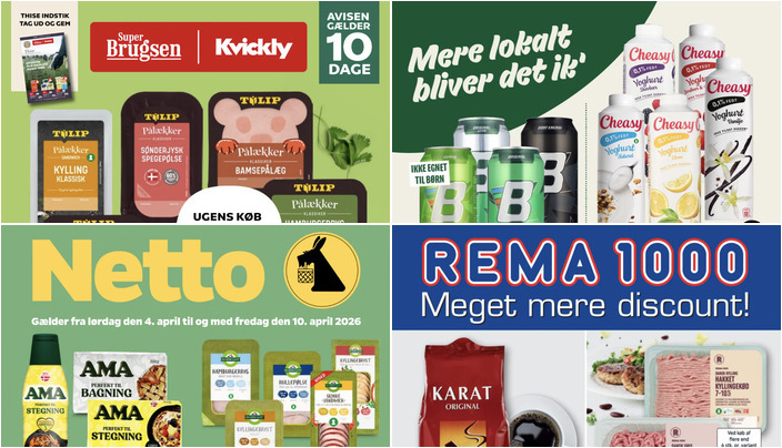 Få pålæg fra Kvickly til 10 kr. og dansk kød fra Rema 1000 til 20 kr. - se de lokale tilbud