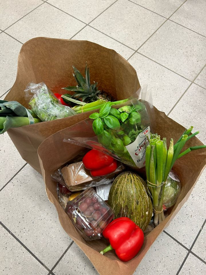 Frugt og grønt poser til bekæmpelse af madspild hos Min Købmand i Asp til afhentning i dag