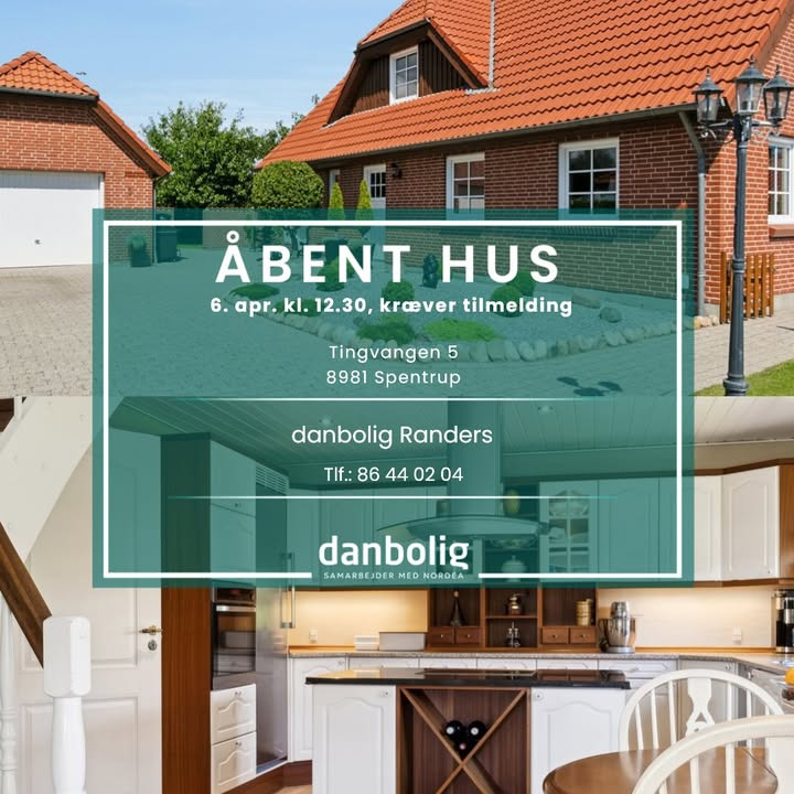 Danbolig Randers inviterer til åbent hus i fuldmuret villa i Spentrup