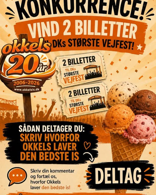 Okkels udlodder 2 x billetter til Danmarks største vejfest