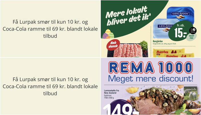 Få Lurpak smør til kun 10 kr. og Coca-Cola ramme til 69 kr. blandt lokale tilbud