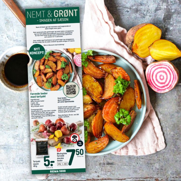 Rema 1000 Nørrevænget introducerer ny opskrift i Nemt & Grønt-konceptet: Farvede beder med teriyaki