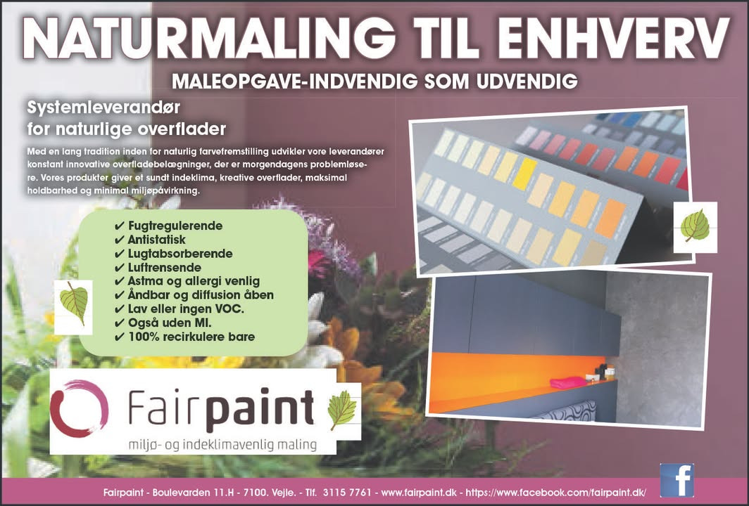 Fairpaint ApS sælger naturlig maling, der forbedrer indeklimaet
