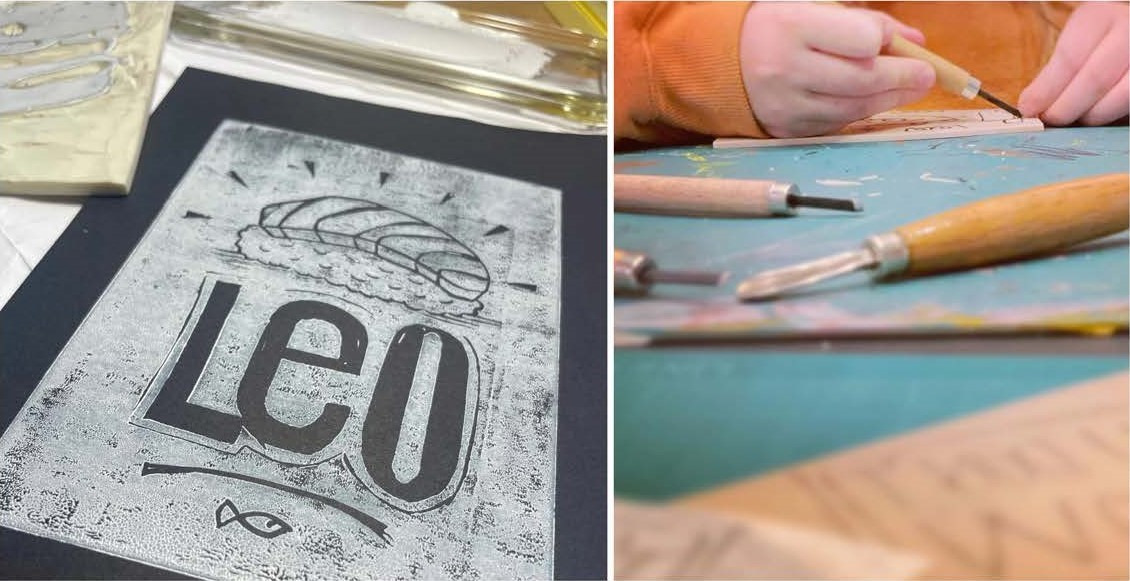 Slip kreativiteten løs med linoleumstryk på Frederiksberg Hovedbibliotek