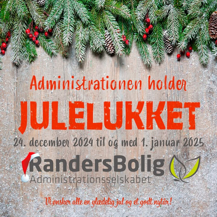 RandersBolig holder julelukket fra 24. december til 1. januar