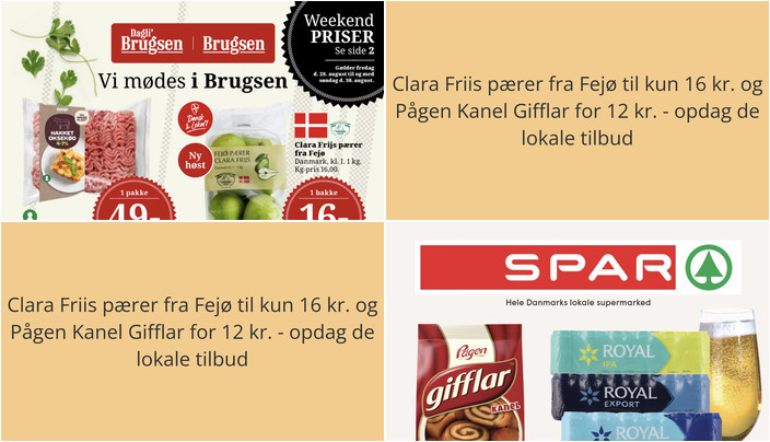 Clara Friis pærer fra Fejø til kun 16 kr. og Pågen Kanel Gifflar for 12 kr. - opdag de lokale tilbud