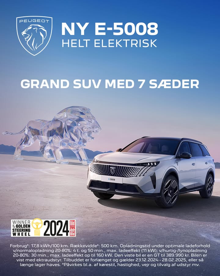 Henrik Christensen - Fredericia præsenterer den nye Grand SUV E-5008: Enestående rummelighed, design og teknologi til 359.990 kr.